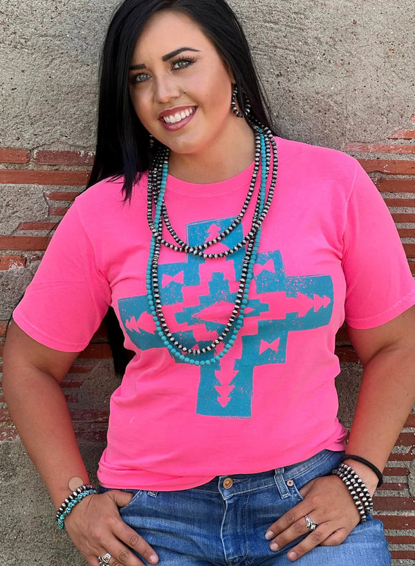 Isabel Aztec in Hot Pink Graphic-T