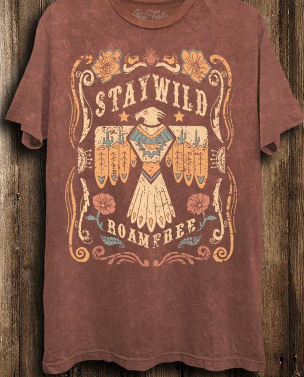 Stay Wild in Wine Graphic-T by Lotus Fashion
